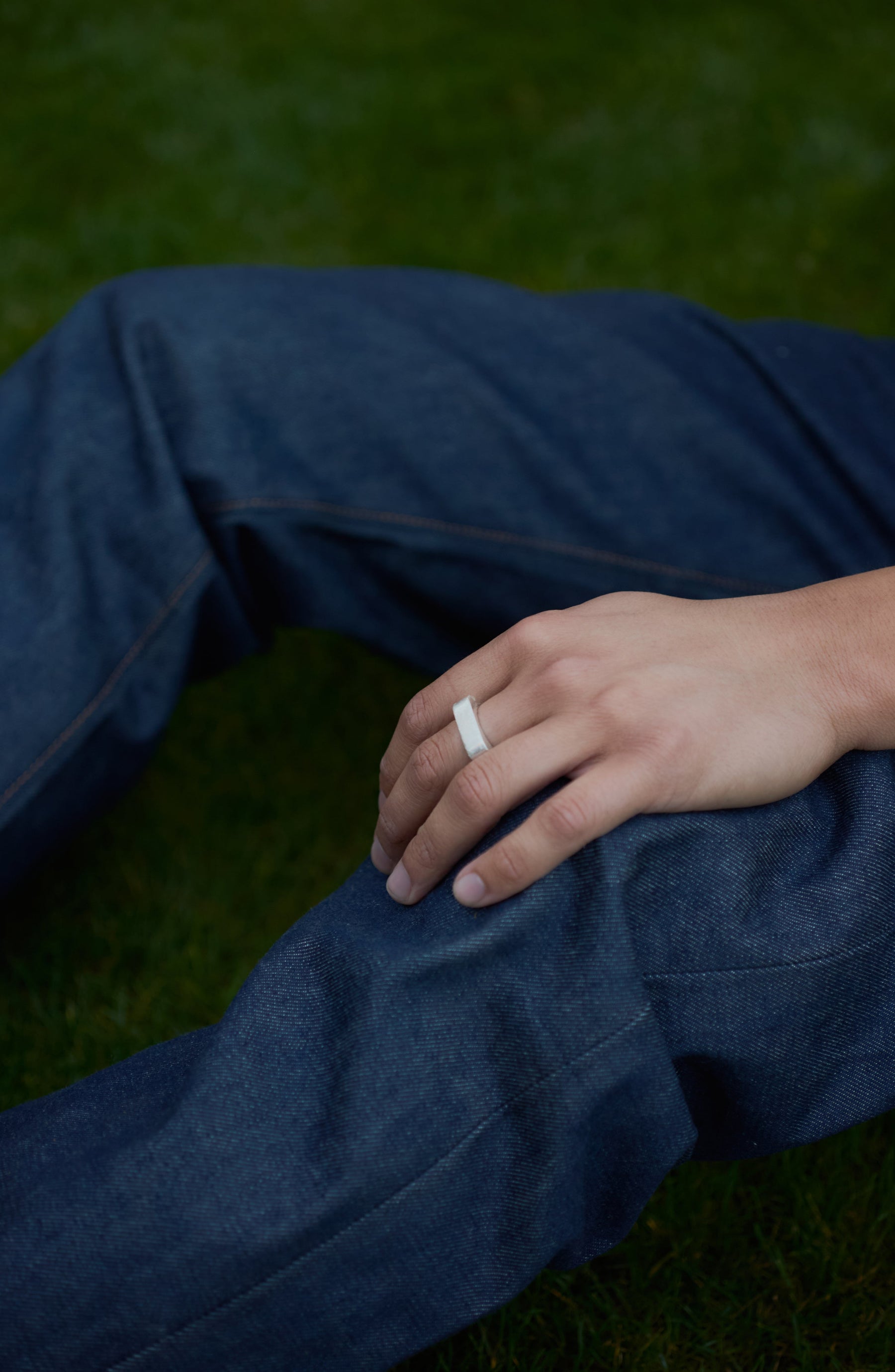 Square Ring in solid sterling silver, alternate product view